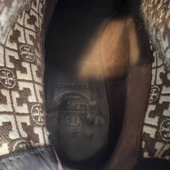 Tory Burch Boots Women's 8M Brown Leather Tall Equestrian Riding Boots Back Zip - Picture 9 of 16
